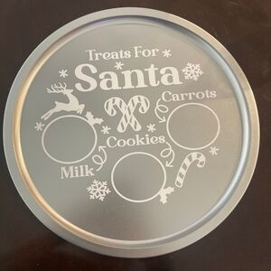 Silver Holiday Treats Plate for Santa